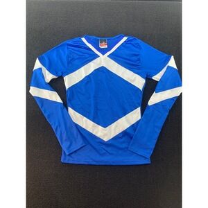 Alleson Cheerleading Royal Blue White Long Sleeve Athletic Top Women's Medium